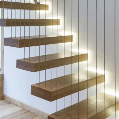 manufacturer new design Australian Standards modern luxury indoor floating stairs straight stairs wood tread staircase