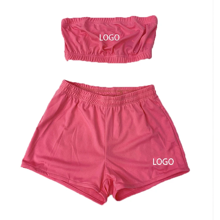 
2021summer hot lady workout sweat snack biker shorts two piece set womens fitness booty Candy shorts 