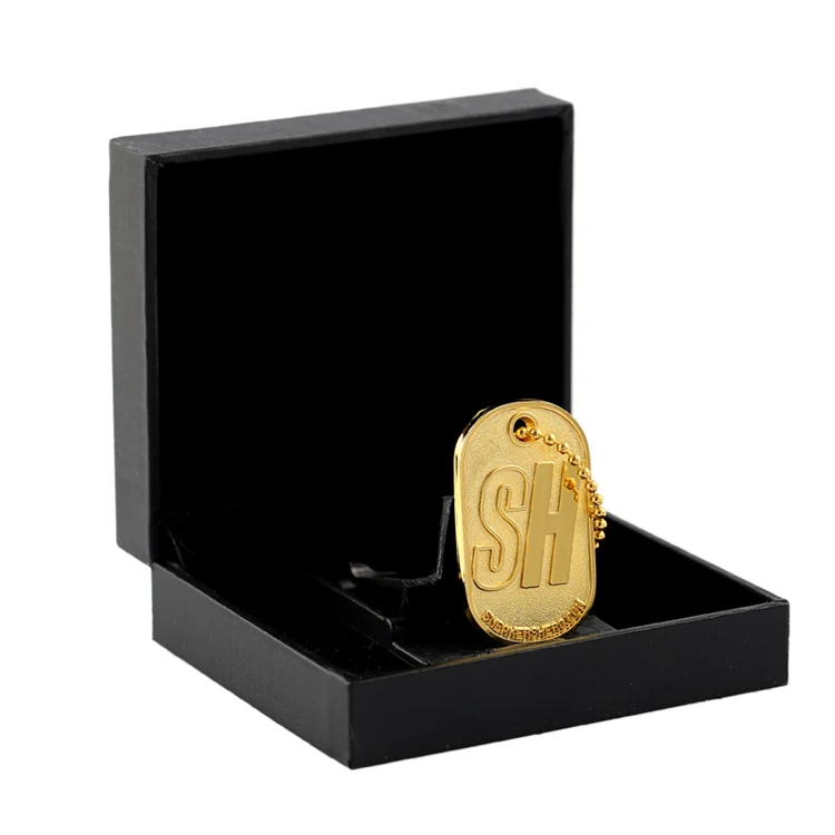 custom logo bronze polished blank brass dog tag