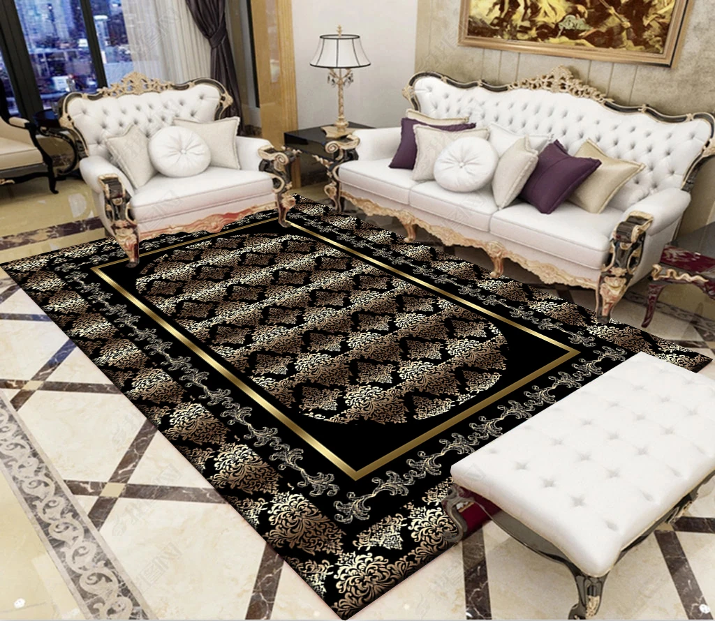 European high-end carpet modern minimalist style for living room sofa, coffee table carpet in bedroom, bed side carpet