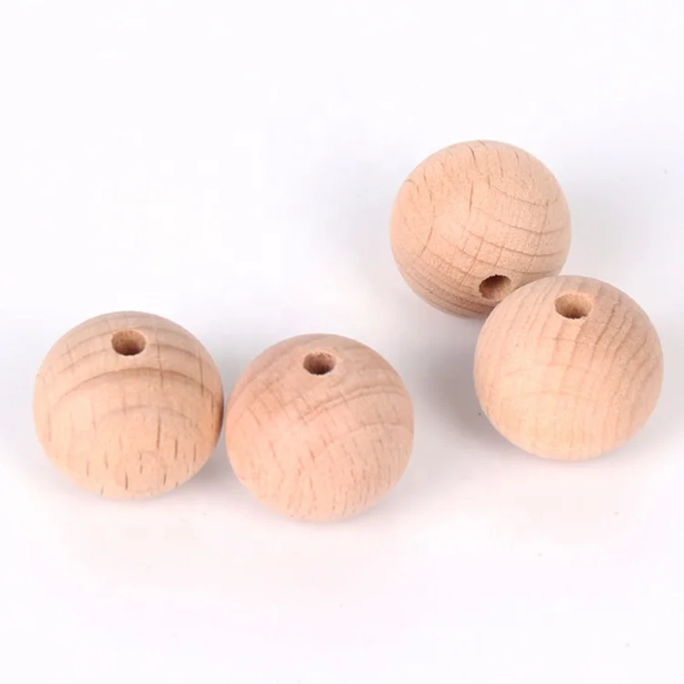 Hot Selling Wooden Crafts Beads 14mm Natural Round Wooden Beads Toy Accessories Wooden Beads