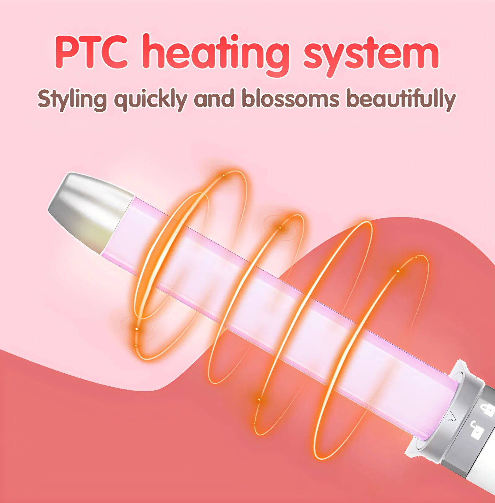 LCD Display Interchangeable Head 4 in 1 Triple Barrel Ceramic Curling Iron Hair Curler Wand Set with Clamp