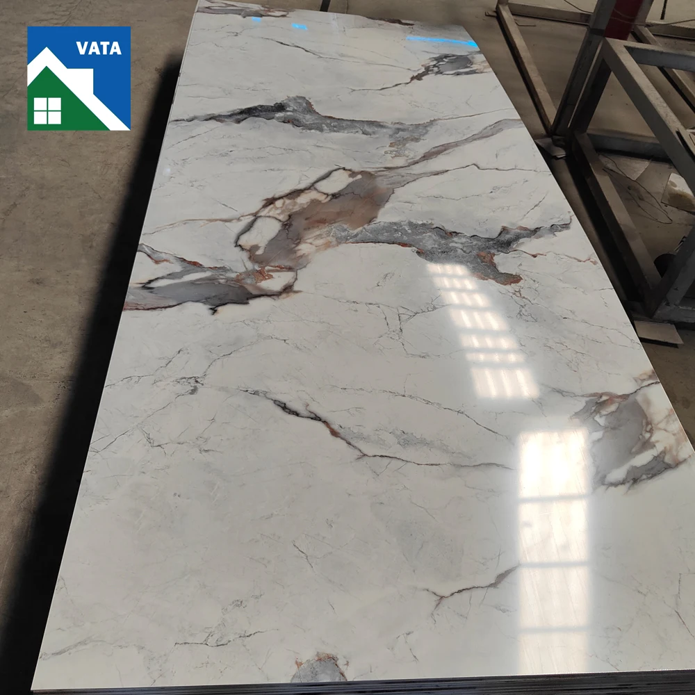 High Quality UV Coating High Gloss Plastic Wall Panel Boards PVC UV Marble Sheet