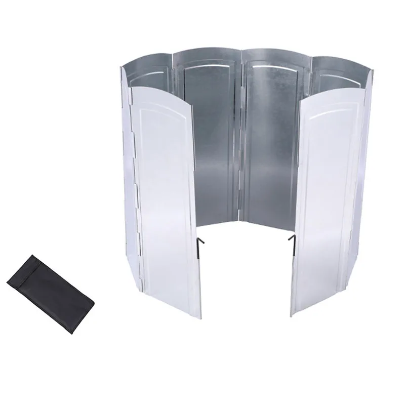 Большой ветрозащитный экран для кемпинга на открытом воздухе, оцинкованный ветрозащитный щит для земли, ветрозащитный экран для плиты на открытом воздухе