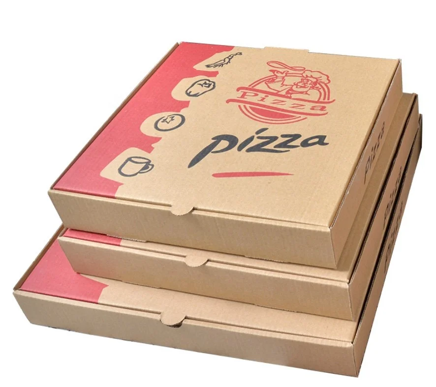 Wholesale 8 9 10 11 12 13 14 16 18 24 Inch Cheap Pizza Carton Boxes Custom Logo Printed Corrugated Kraft  Packaging  Pizza Box