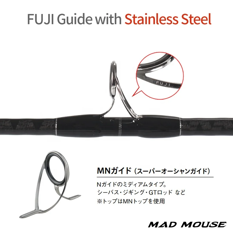  Mad Mouse Popping Rod новинка Япония полный Fuji части поперечный карбоновый катер Удочка Kuroshio 2 4 m 80H 64 88XH 28kgs PE3-10 удочка для