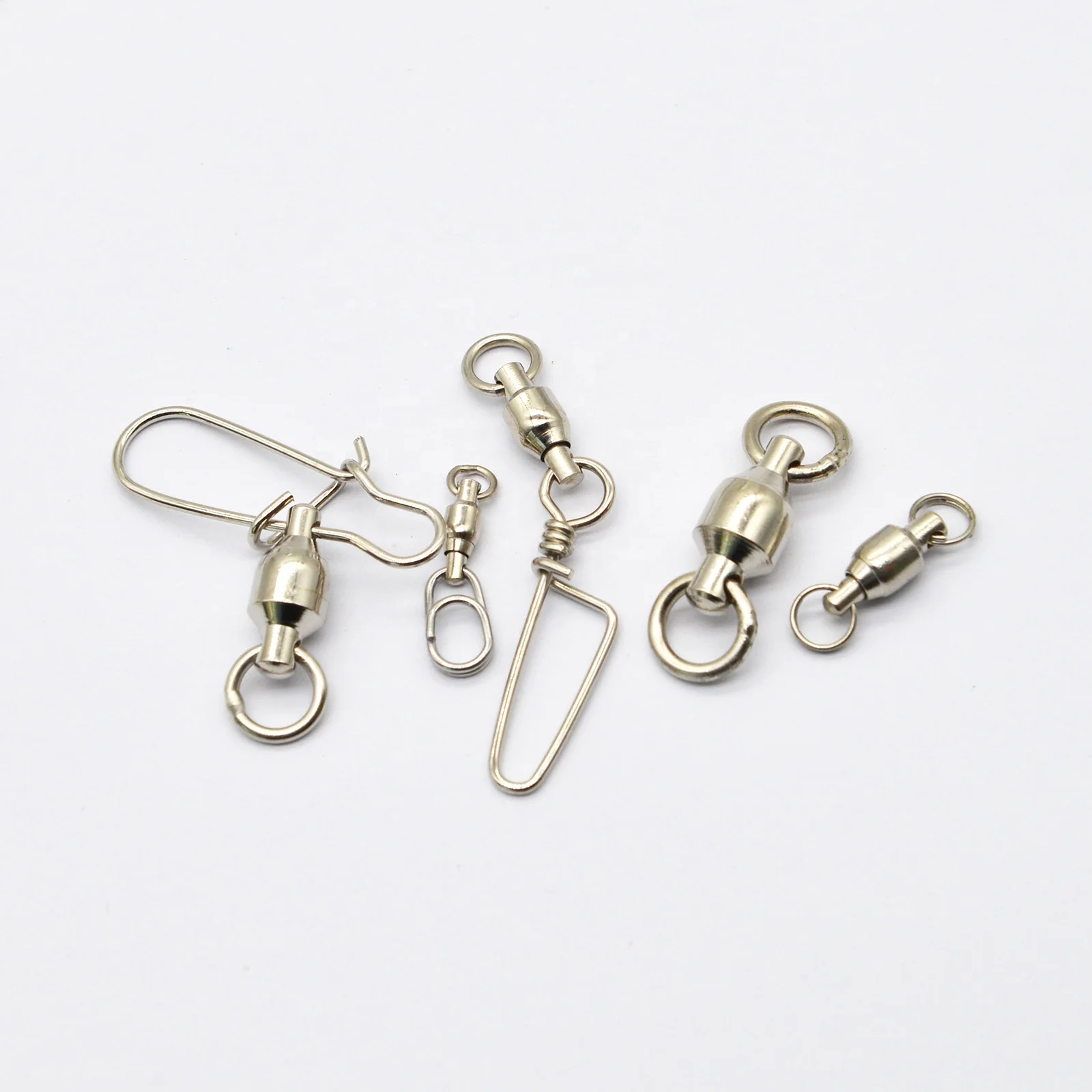 High quality Swivels fishing tackle, fishing accessories stainless steel Ball bearing swivels with interlock snap