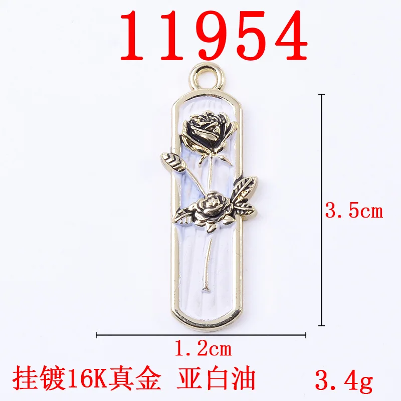 Black and white rose alloy oil dripping pendant diy jewelry earrings necklace key chain accessories