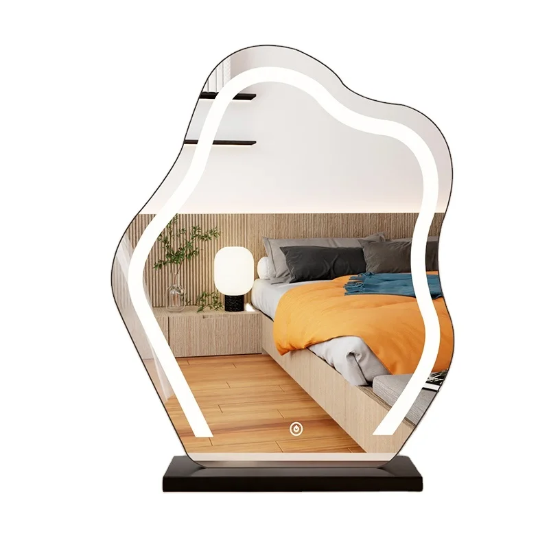 Hot sale on Irregular anti rust asymmetry Vanity LED mirror Modern design wall mounted mirror Resort Hotel Use Anti-fog