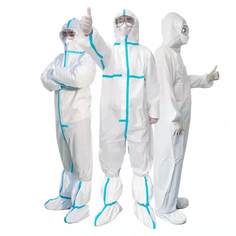 High Quality Customized Disposable 65gsm SF Protective Coverall With Blue Tape
