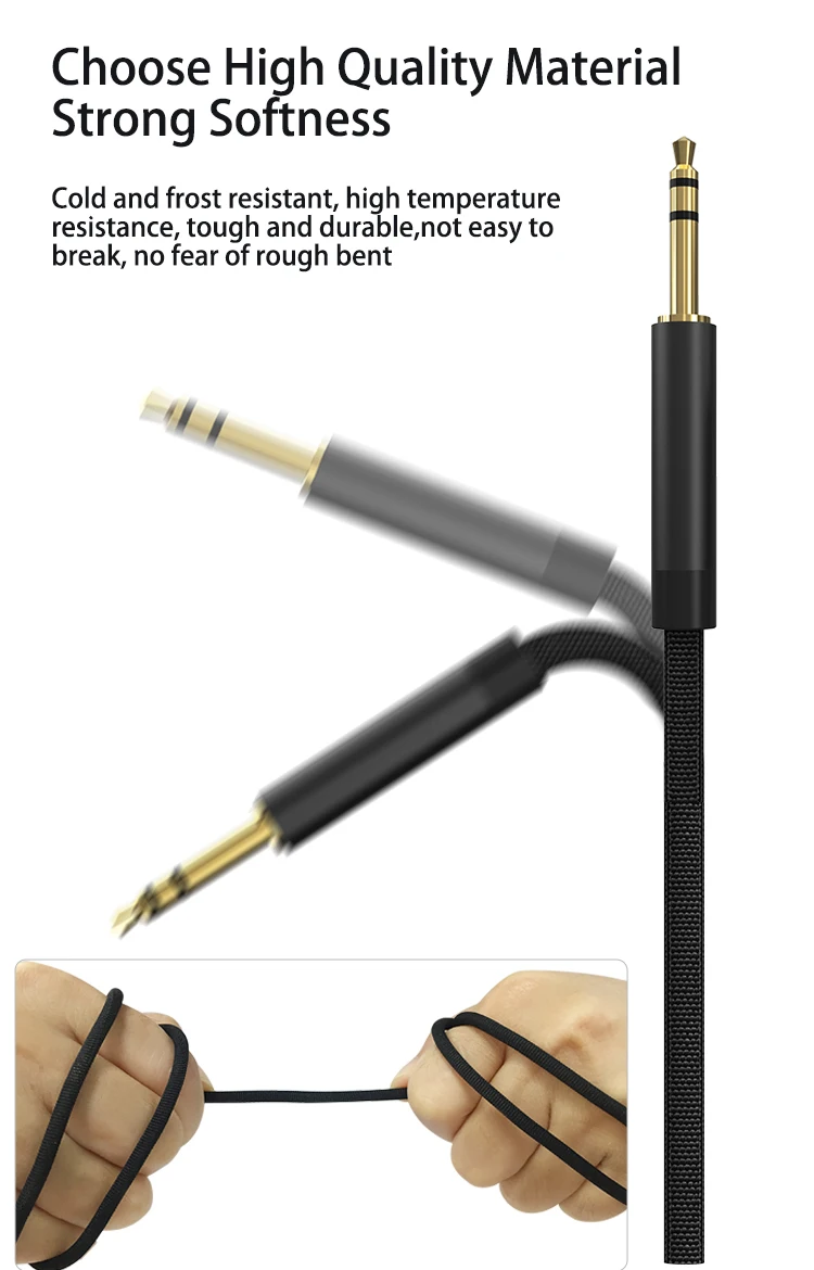 1 Meter USB Type C Male Plug to 3.5MM Male Headphone Audio Aux Cable