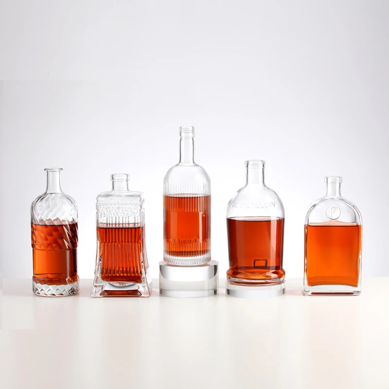 unique premium empty 100ml 200ml 250ml 500ml 750 ml 1000ml wine gin whisky vodka tequila glass bottles