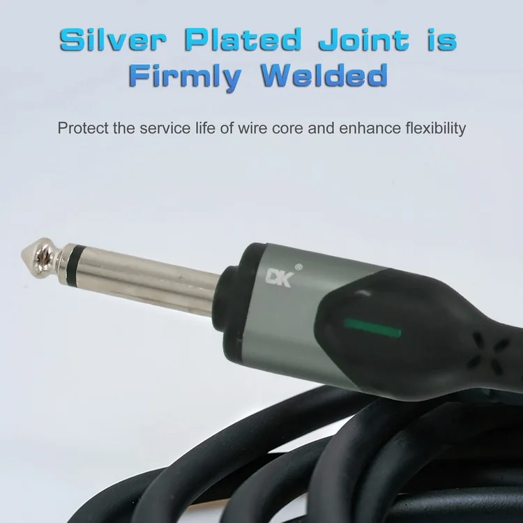 DK Guitar Connecting Cable 6.0 Meters 20ft Instrument Cable Noise Reduction Audio Cable 6.35mm Male Jack Audio Cord
