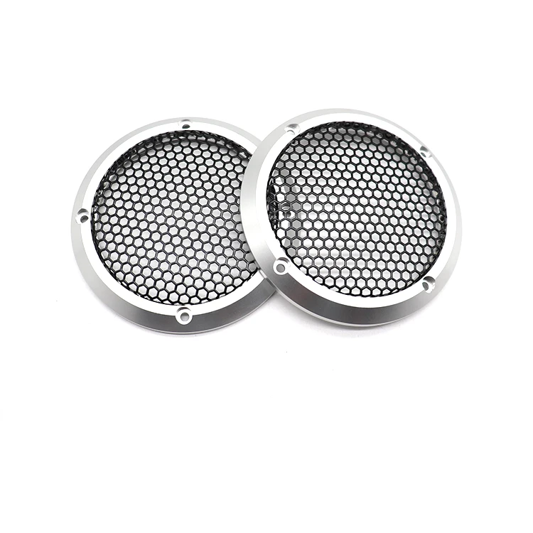  Speaker Grille Loudspeakers Protective Cover Nets Aluminum alloy Car Decorative Circle Metal
