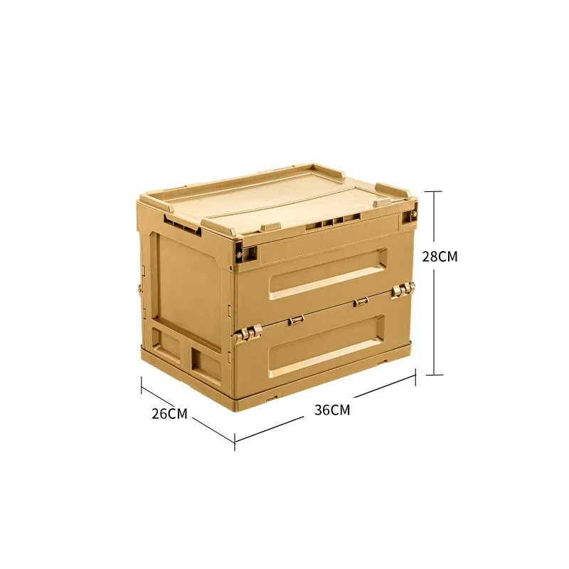 50L plastic folding storage crate bins for outdoor collapsible camping box home storage stackable crate