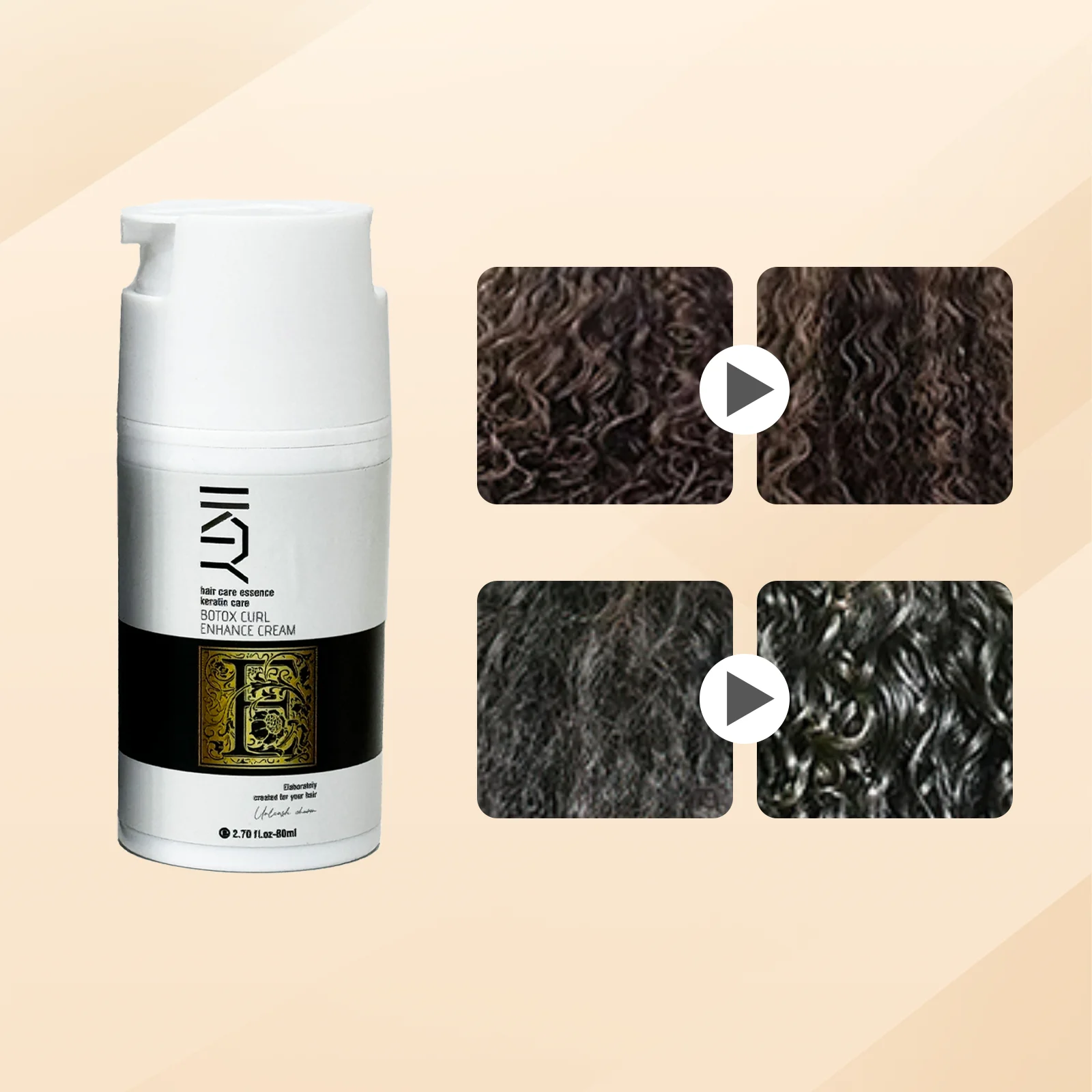 Curly Hair Cream Gel Lightweight Curl Defining Cream with Argan Oil, Anti-Frizz Styling Gel - For Wavy, Coily & Curly Hair