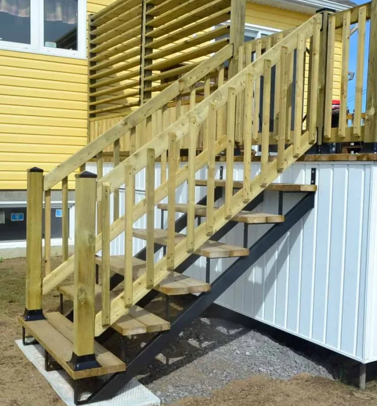 Garden  Exterior Stair Hardware Parts 4-Step Steel Stringer Stair Riser For Wooden Stair