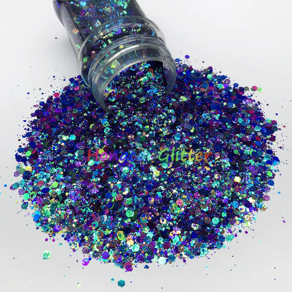 bulk color shift polyester mixes glitter wholesale chunky color change glitter for resin tumblers nail arts