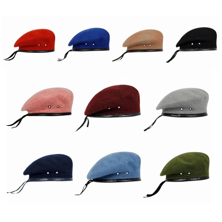 Men Military Autumn Winter Solid Color Plain Retro Sailor Wool Army Military Red Green Grey Beret