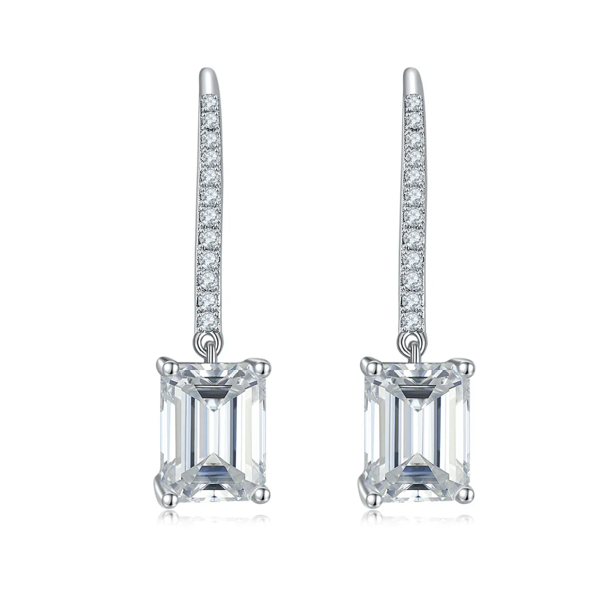 Ruizuan 2 Carat Earrings Women Luxury Silver Manufacturer Jewellery 925 Sterling Silver Luxury VVS Moissanite Earrings