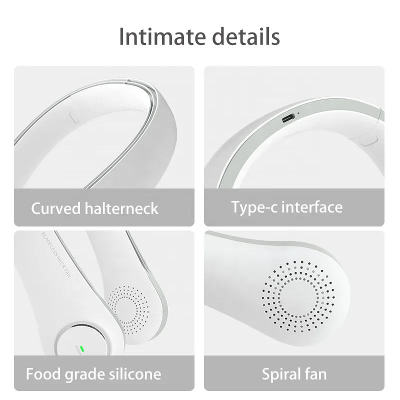 Korea popular 2400mah neck fan rechargeable,neck battery,neck fan usb