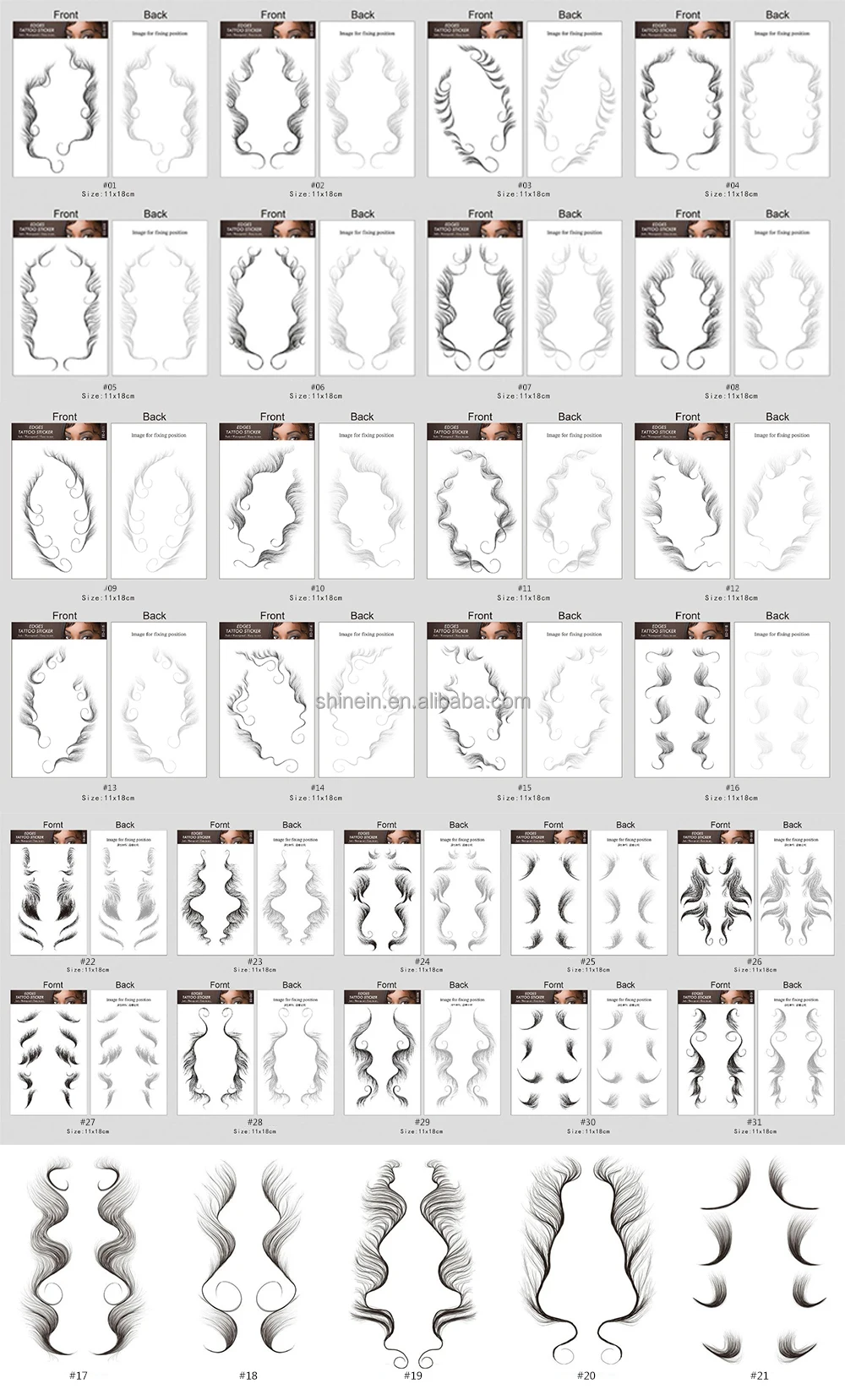 New Sale Ladies Hairstyling Sticker Makeup Curly Temporary Tattoo Baby Hair Edge Stickers