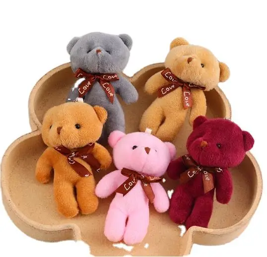 12cm 6 Colors Big Head Bears Mini Plush Teddy Bear Toy In Bulk Animal Stuffed For Diy Keychain Teddy Bears Accessor