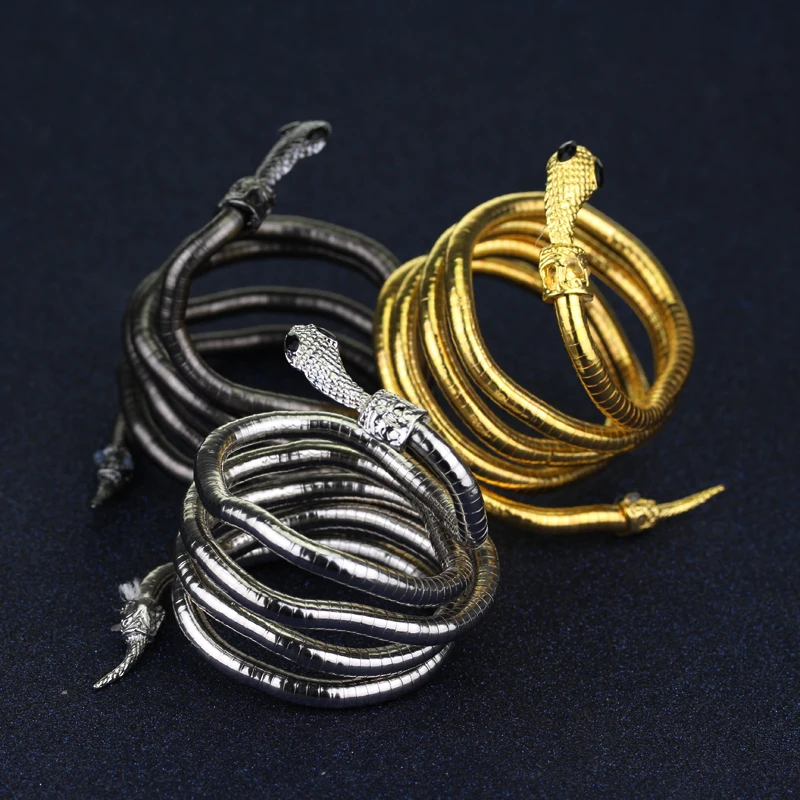 3 Colors The Mortal Instruments City of Bones Isabelle Serpent Snake Bracelet Curved Chunky Stretch Cuff Bangle Retro Snake Bang