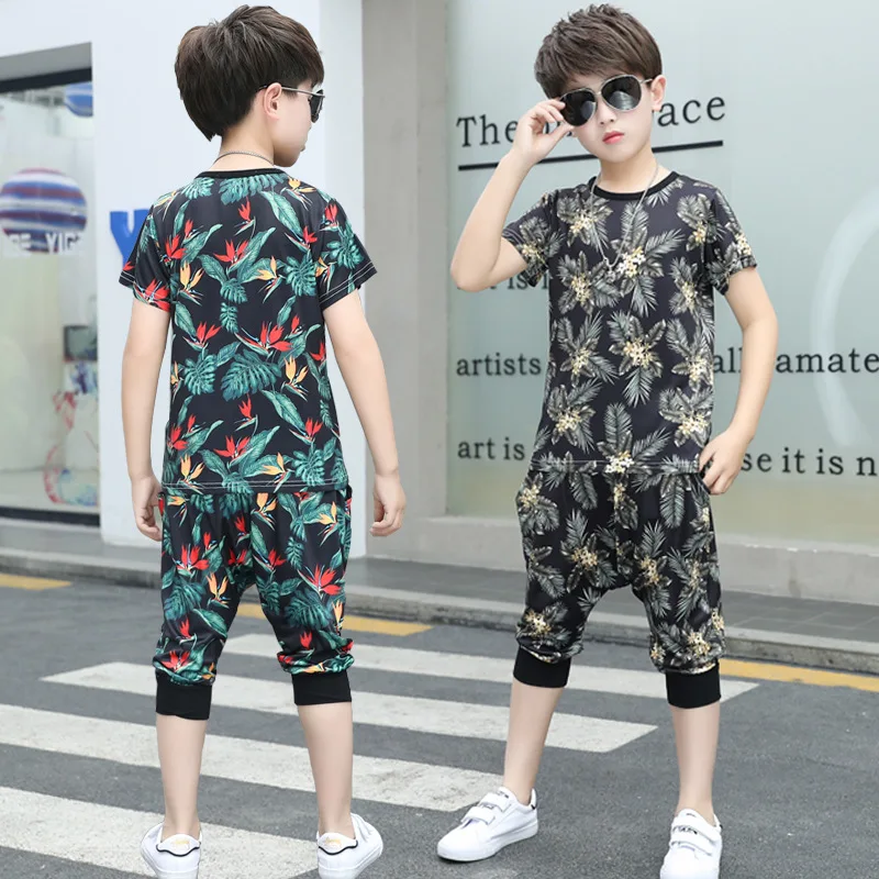 Max High Quality Exclusive For Boys Summer New Short-sleeved Suits Trendy Clothes Two-piece T-shirts Kids Denim Clothing