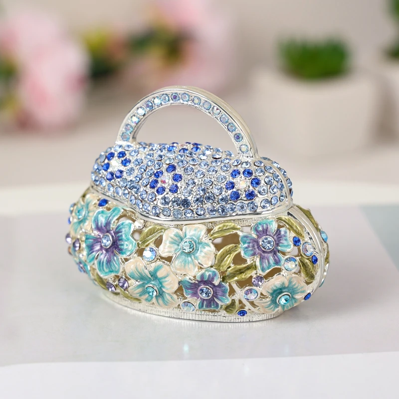 SHINNYGIFTS эмалированная коробка-безделушка металлическая сумочка Подарочная коробка для ювелирных изделий металлическое ремесло подарок на день Святого Валентина оптовая продажа