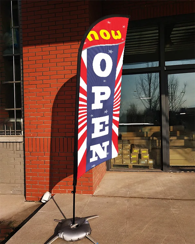 Beach flag Outdoor business activities double-sided feather flag Hotel circuit knife flag custom