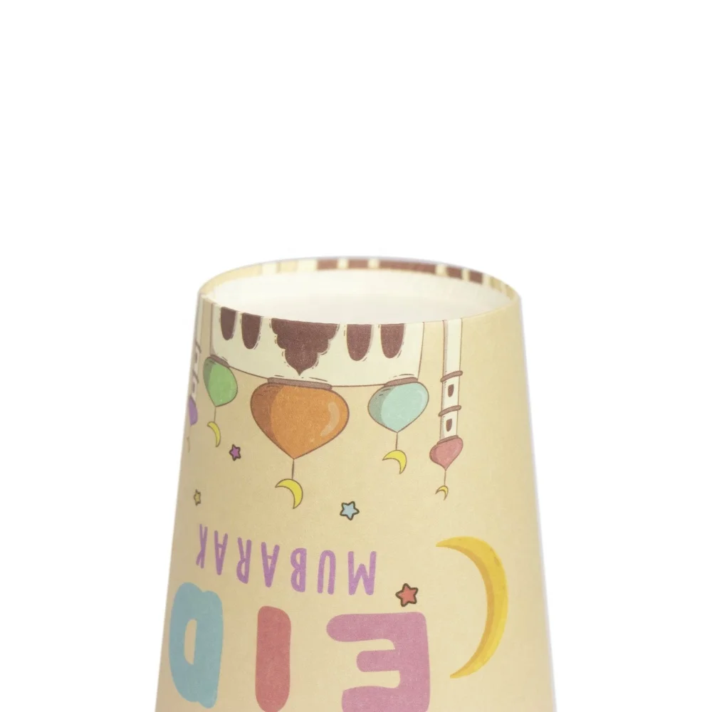 Colorful Mosque Eid Paper Plates Cups Napkins Disposable Eid Mubarak Tableware For Muslim Kids