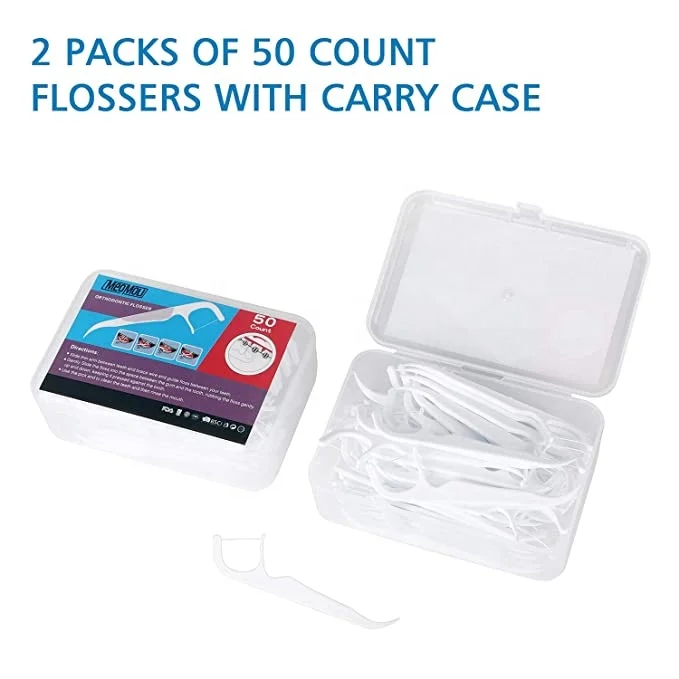 Orthodontic Flossers for Braces, 50 Count Dental Ortho Floss Picks