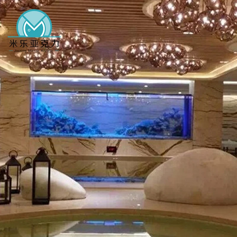 Hot sale rectangular large acrylic one piece fish tank aquarium accessories for fish tanks