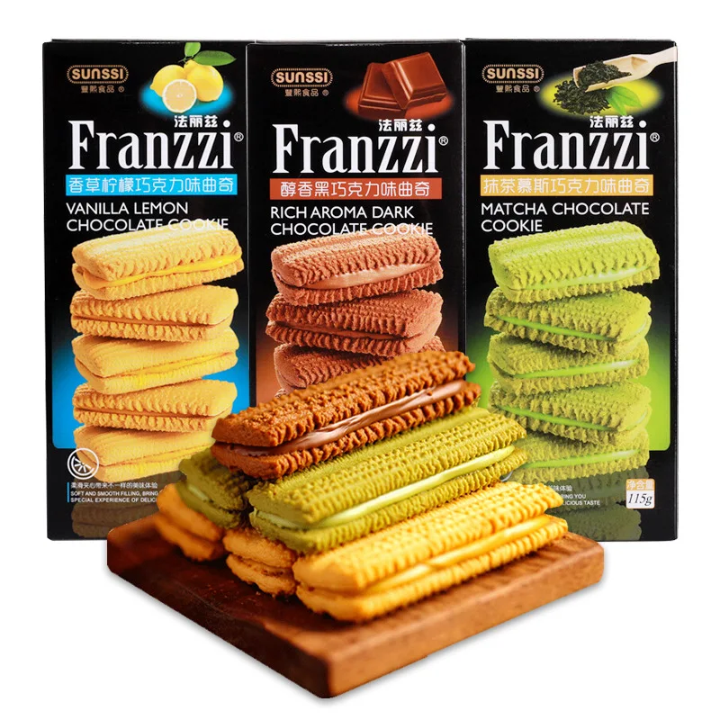 115 г Franzzi Matcha Mousse сырное печенье со вкусом шоколада сладкие и хрустящие повседневные закуски