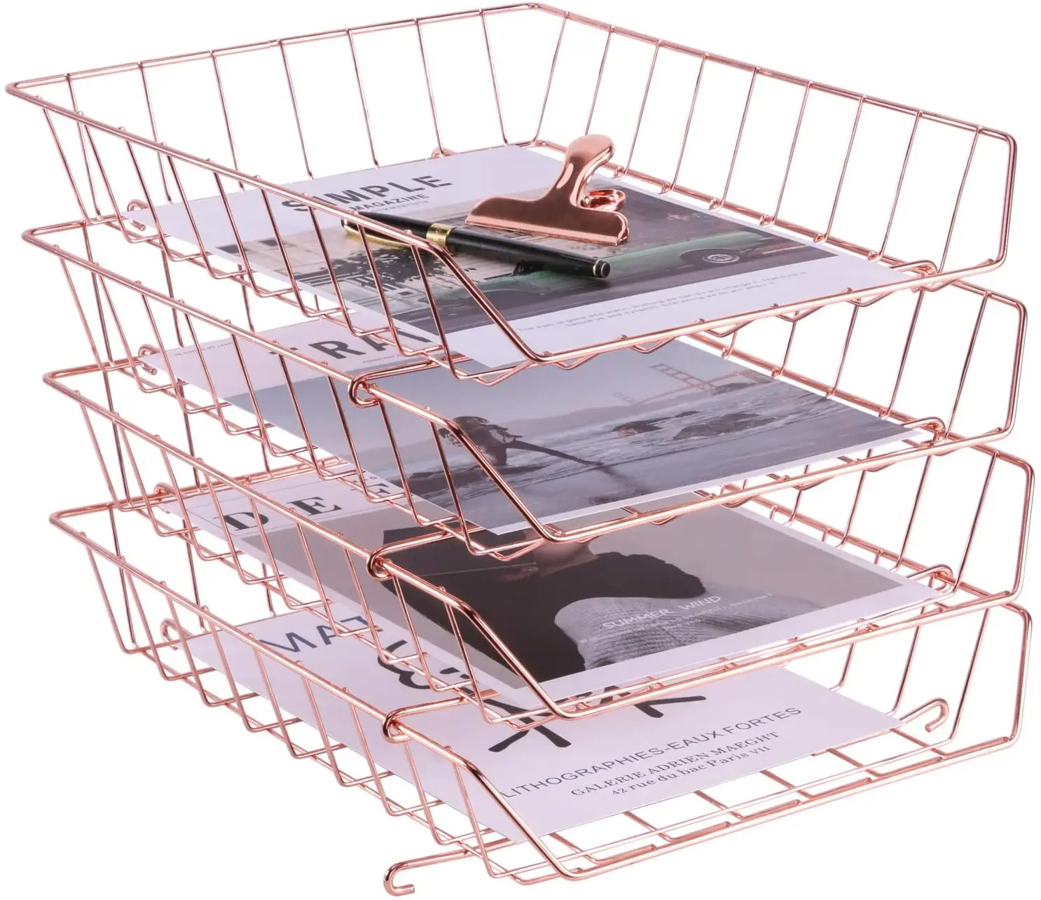 
Office Storage Paper File Magazine Organizer Book Desk Tray Document Organizer 