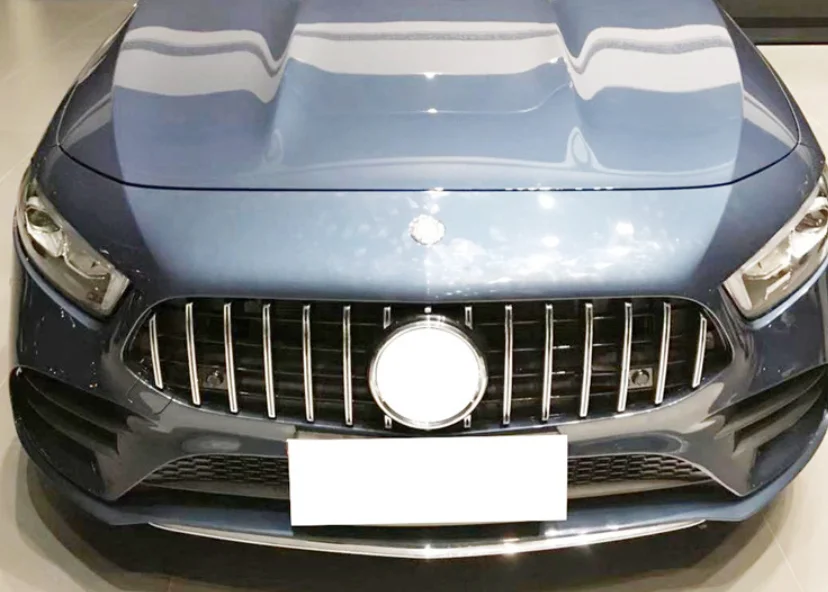 GTR Type Front Bumper Grill For Mercedes Benz A Class W177 Facelift Panamericana Hood Grille  2019-2021