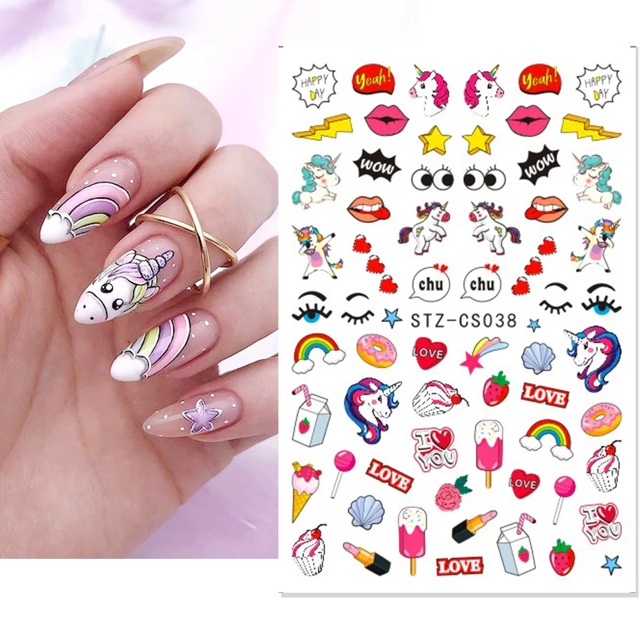 STZCS 3D Wholesale DIY Nails Art Stickers  Wraps Foil manicure
