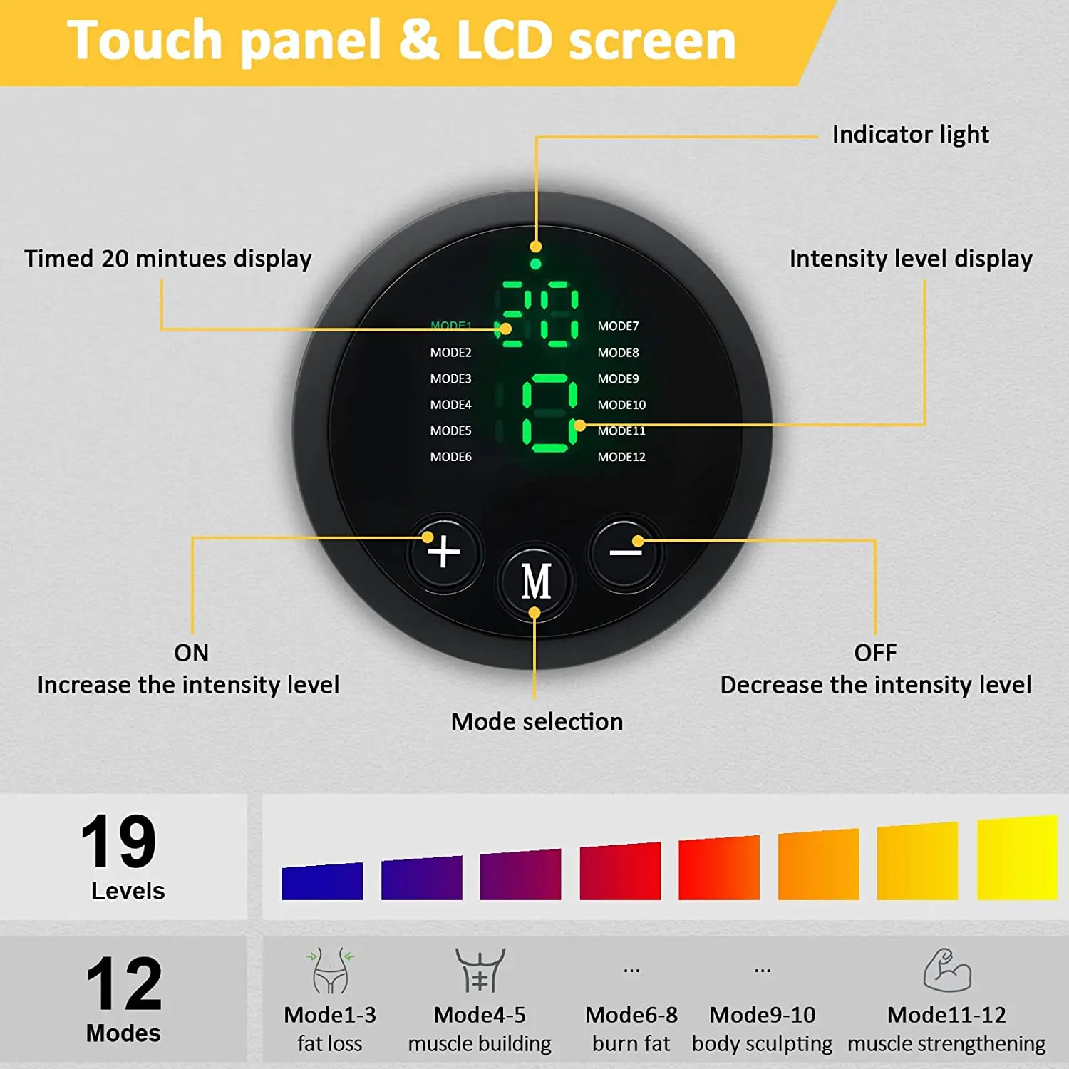 Ems Fitness Machines Wireless Electro Fitness Muscle Stimulation Equipment , Muscle Toner Ab Training Device Sports Fitness