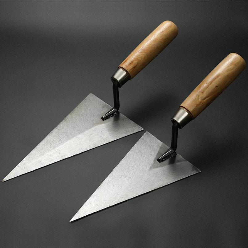 YUMEI Tools Wood Handle #50 Carbon Steel Concrete Plastering Bricklaying Pointing Trowel