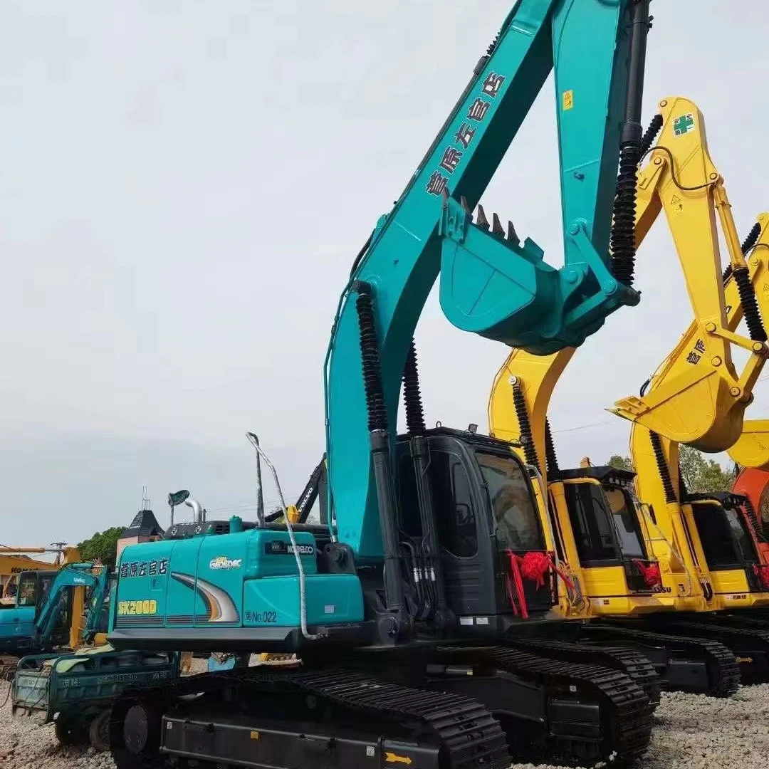 Хорошее состояние Экскаватор Kobelco SK200 SK210 гусеничный экскаватор с лезвием бульдозера низкая цена мини-экскаватор для продажи