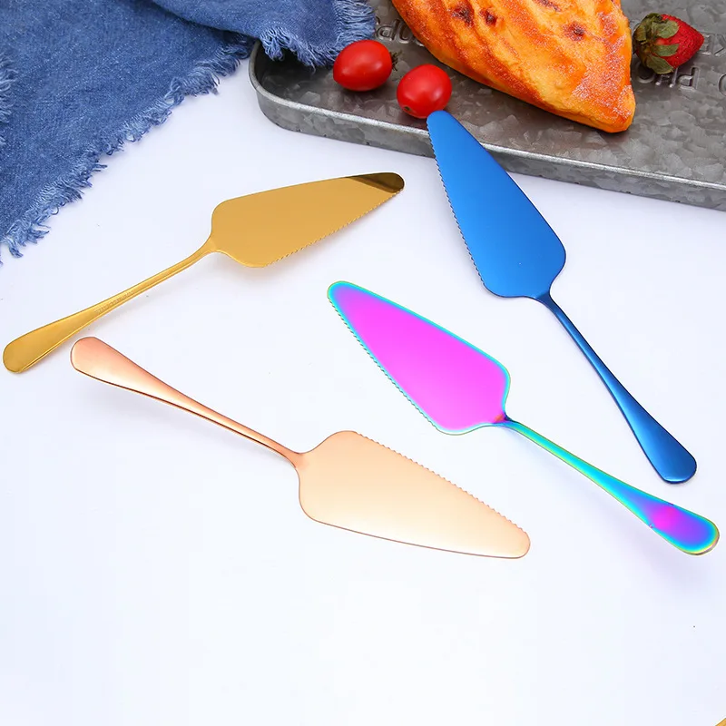 Baking Accessory Stainless Steel Colorful Cake Pizza Pie Spatula Cutter Shovel Cake Server