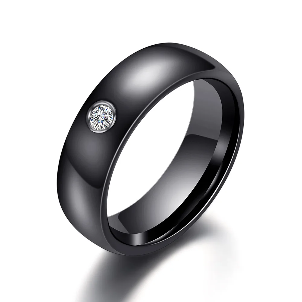 Hot Selling Black and White Ceramics Couples Ring Zircon Designer Ring For Men Women Fine Jewelry Rings Wholesale