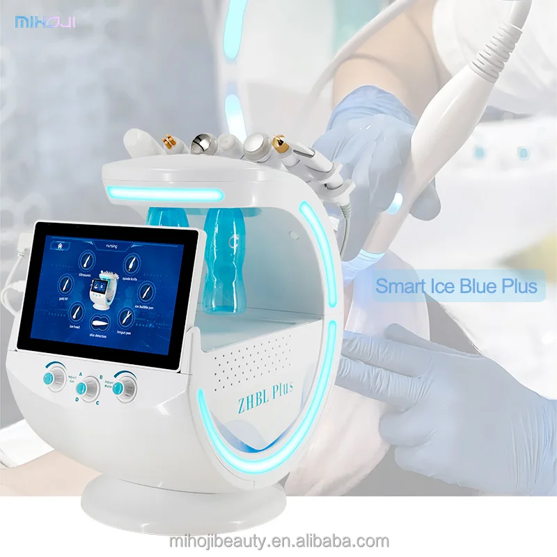 7 in 1 smart ice blue plus skin detection wet dermabrasion hydro facial machine
