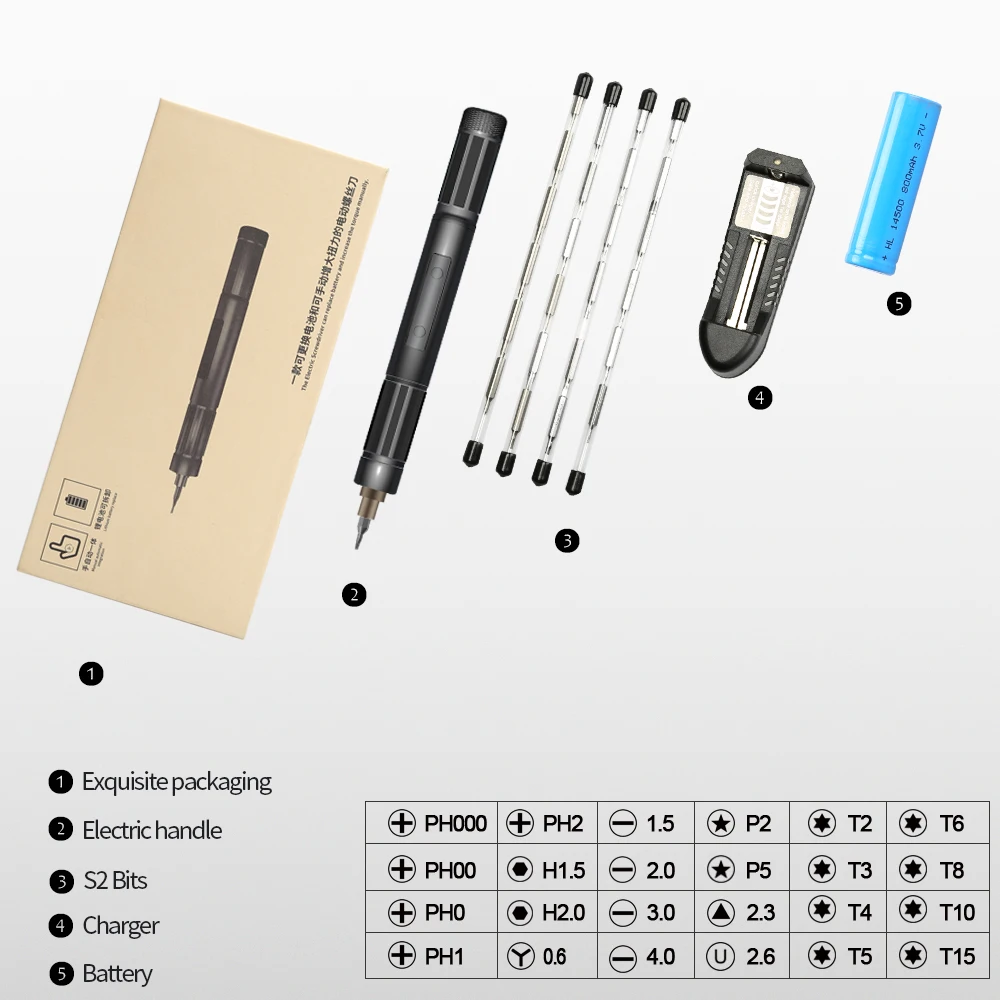 New Design Mini DIY Precise Electric Screwdriver for Mobile Phone Laptop Lithium Battery Replaceable Screw Driver Bit