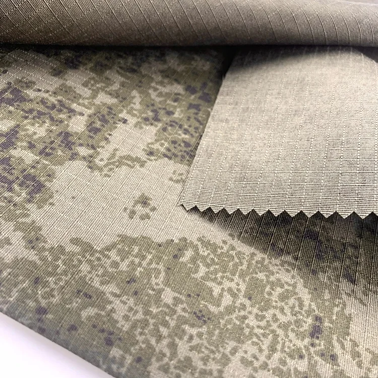 Camo pattern 0.5cm*0.5cm polycotton dark green forest jungle wholesale-rip-stop-camouflage-fabric