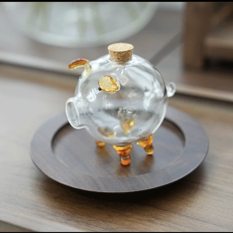 Creative Piggy pig design Clear Glass Piggy Bank glass saving jar Cute home practical saving glass jar