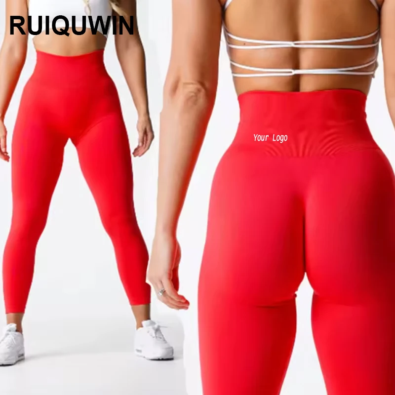 RUIQUWIN New Fashion Leggings For Women Gym Solid Buttocks Lift Fitness Yoga Pants High Waist Gym Training Wear