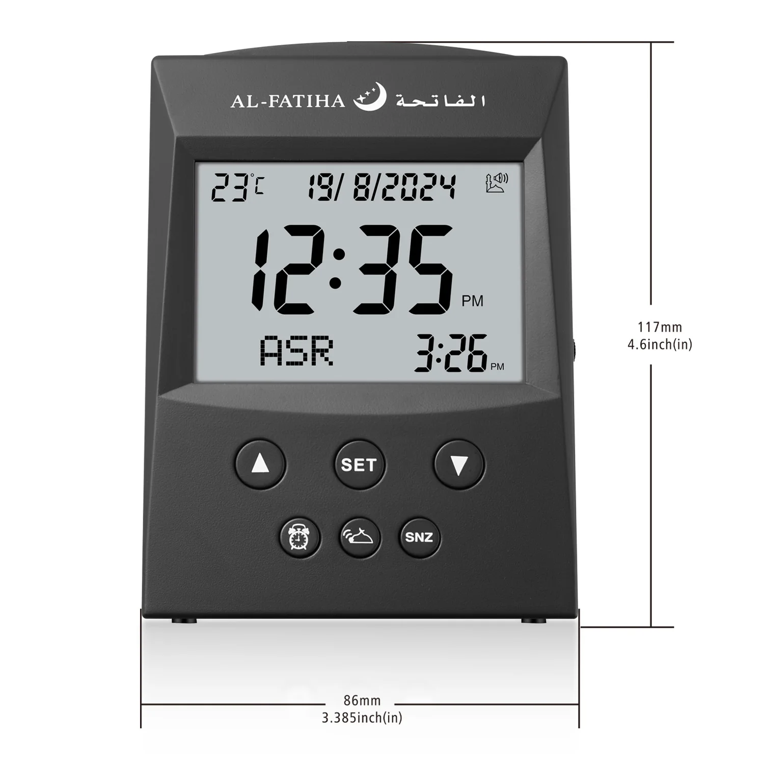 New Version Islamic Azan Table Clock 6500 cities Accurate Prayer Time Alarming with Adjustable Adhan Sound Digital Muslim Clock