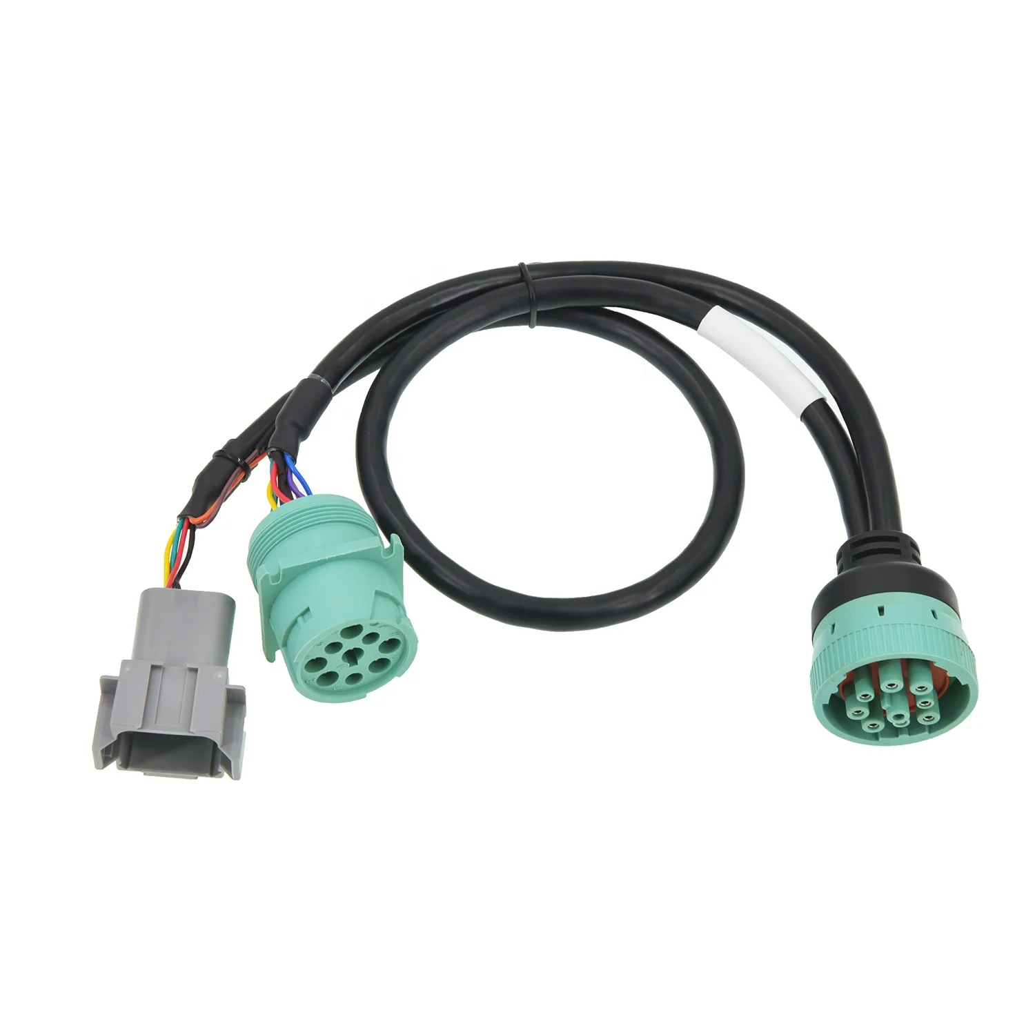 High Quality Universal OBD2 OBD ELD 16 to SAE Deutsch J1939 9 Pin Panel Connector Adapter Adaptor Test Cable With Wire Harness
